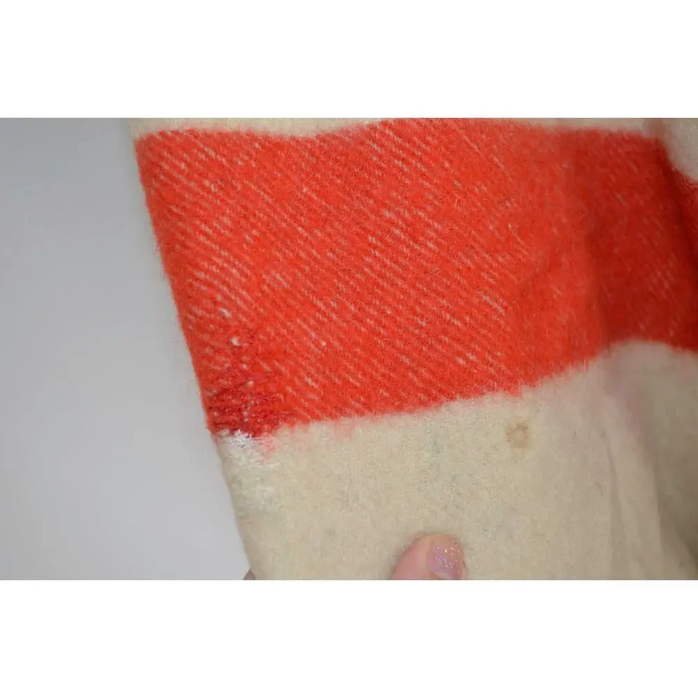Vintage Wool Striped Multicolor Camp Blanket